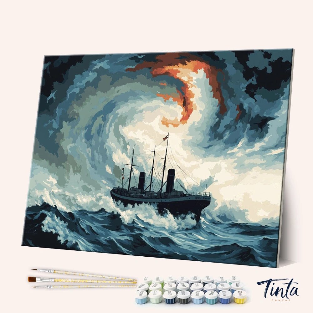 Ship in the Storm paint by numbers kit