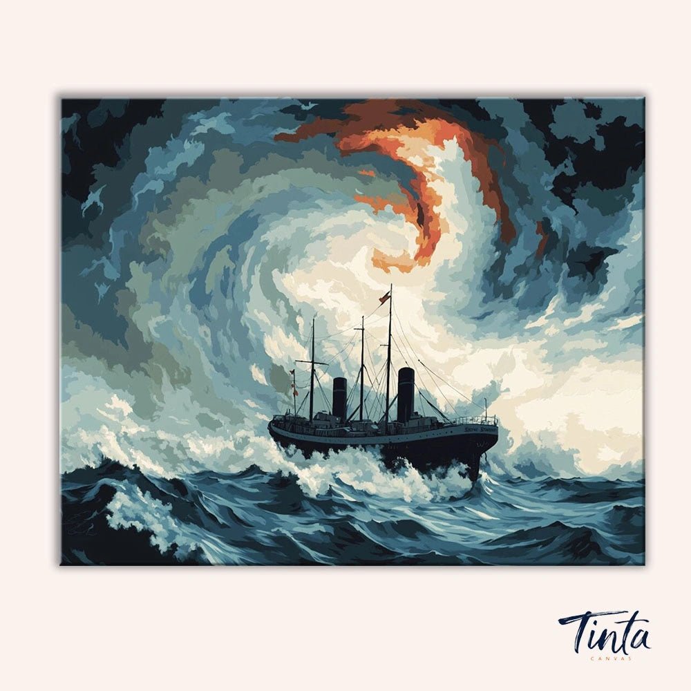 Ship in the Storm paint by numbers kit
