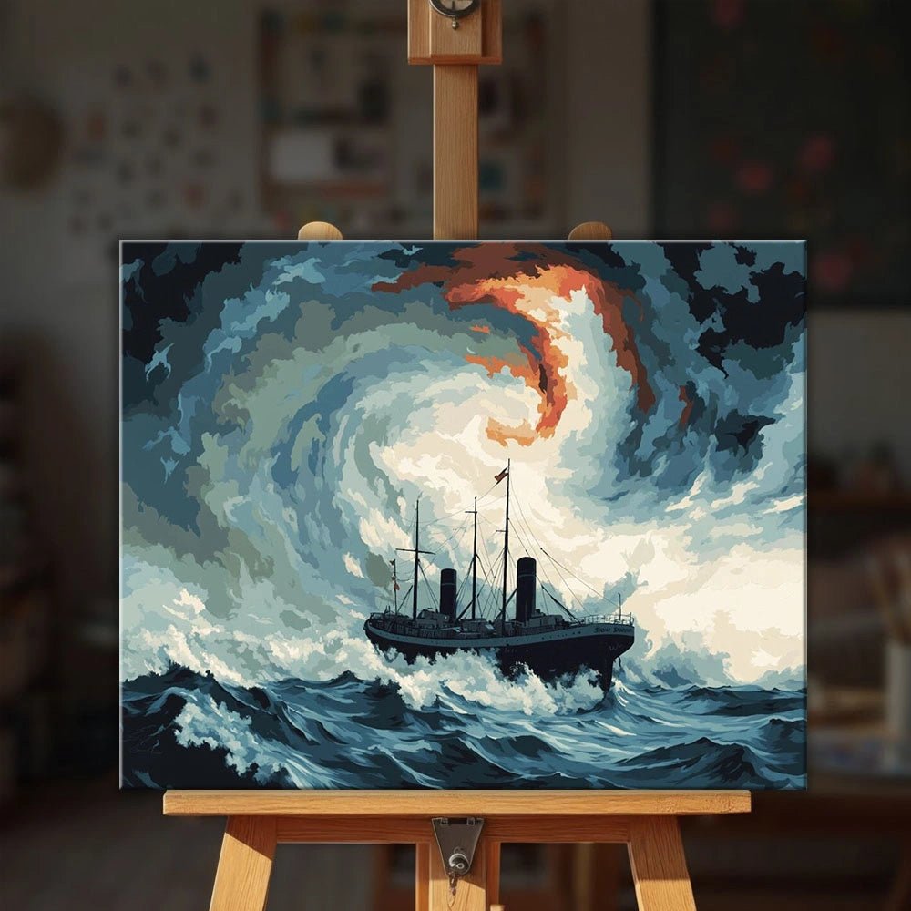 Ship in the Storm paint by numbers kit
