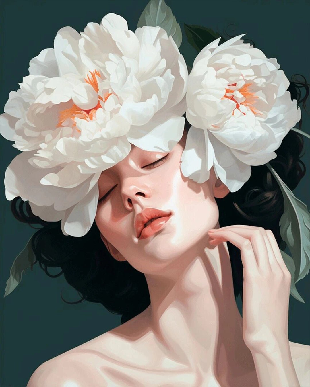 White Blossom Muse paint by numbers kit