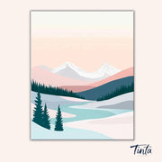 Pastel Mountain Calm paint by numbers kit
