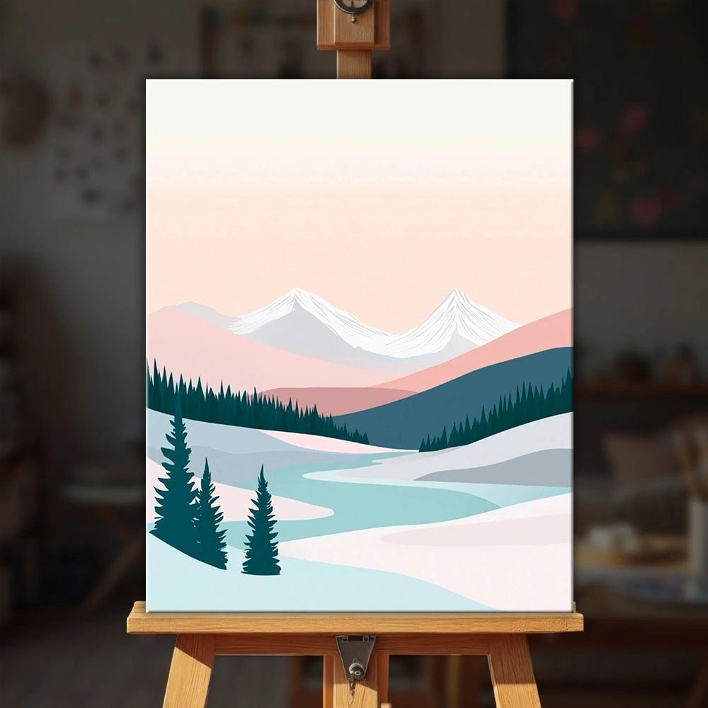 Pastel Mountain Calm paint by numbers kit