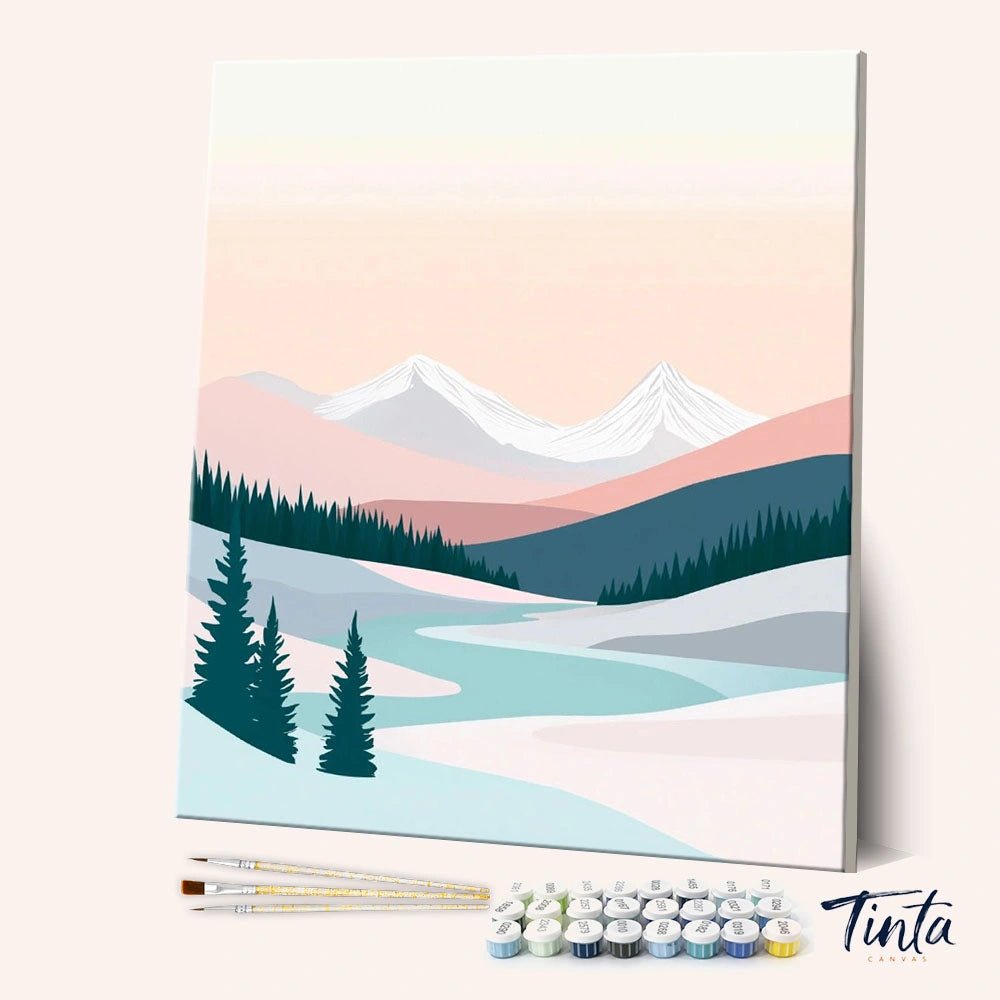 Pastel Mountain Calm paint by numbers kit