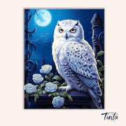 Moonlit Snowy Owl paint by numbers kit