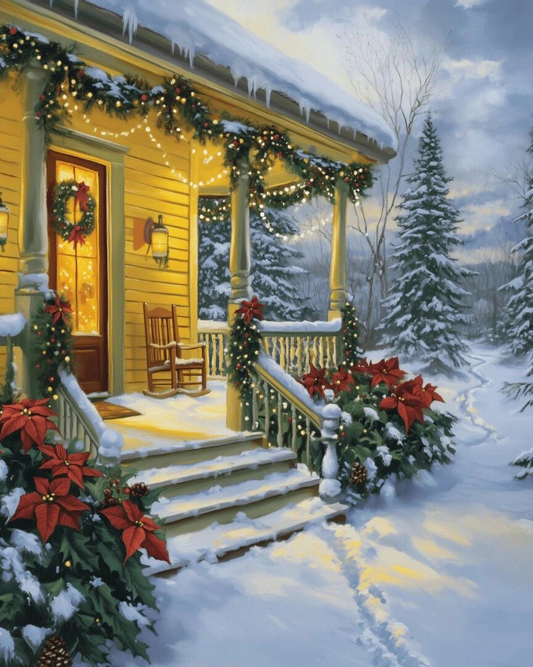 Christmas Porch Glow paint by numbers kit