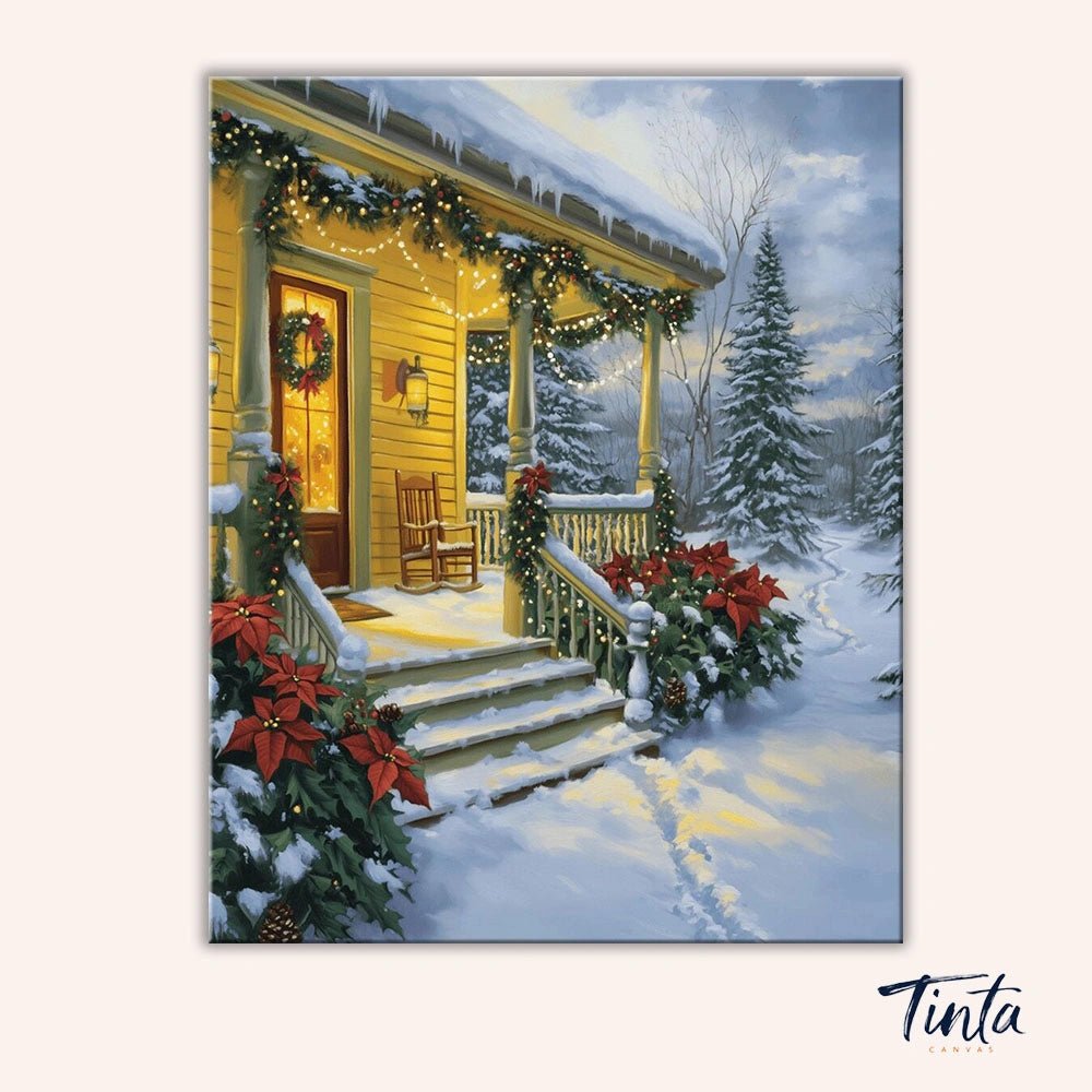 Christmas Porch Glow paint by numbers kit