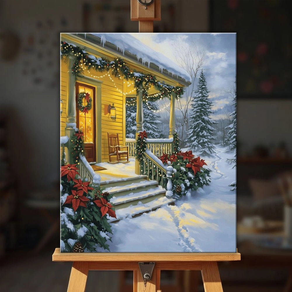 Christmas Porch Glow paint by numbers kit