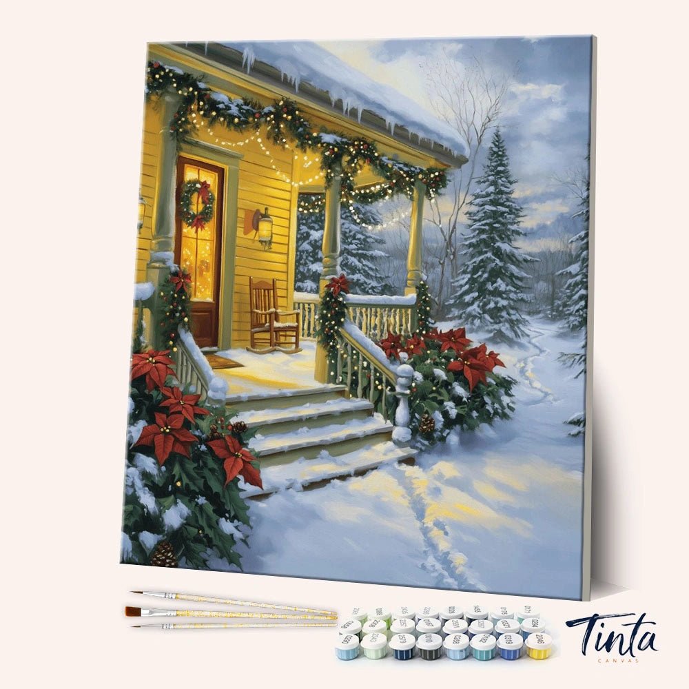 Christmas Porch Glow paint by numbers kit