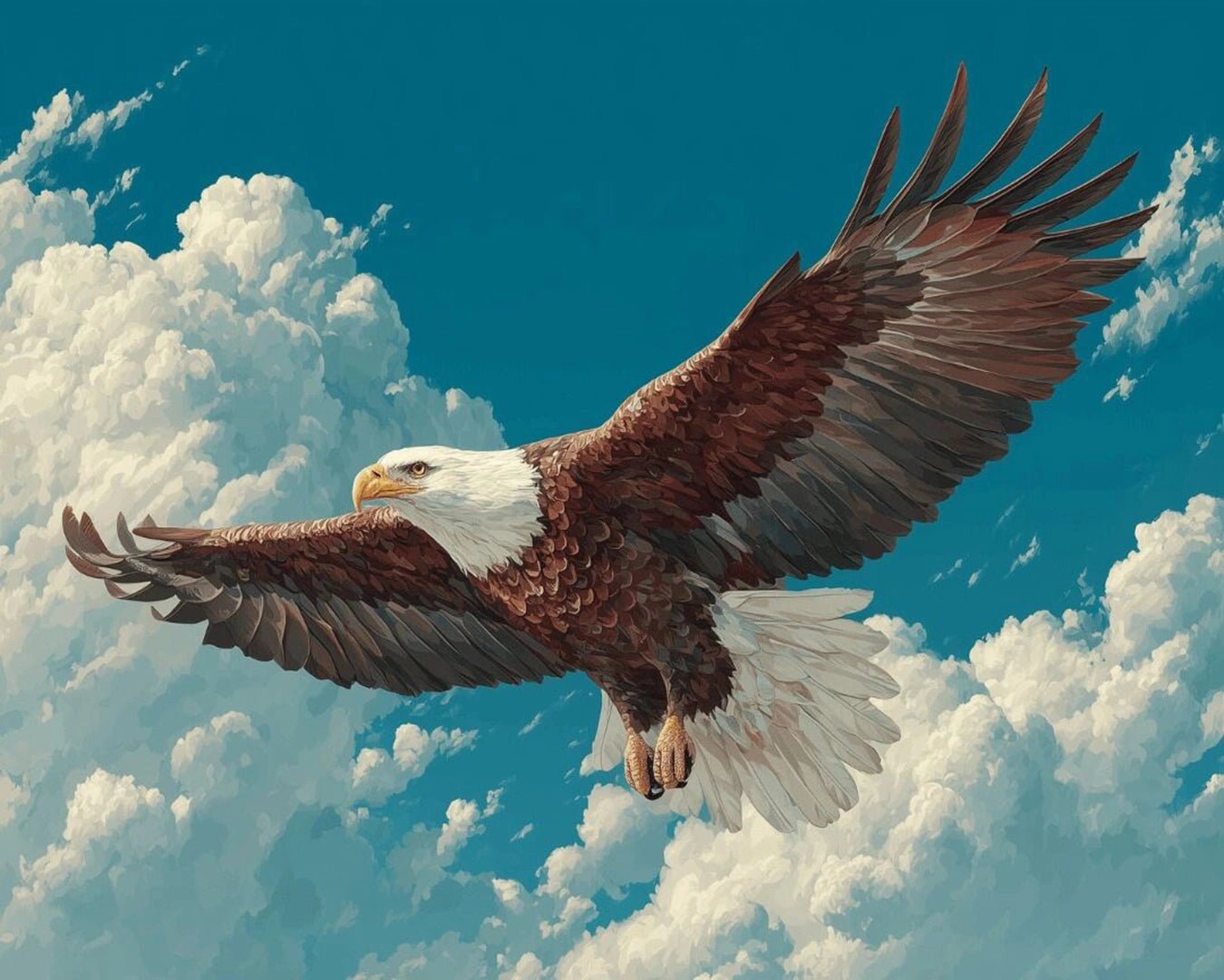 Bald Eagle in Flight paint by numbers kit