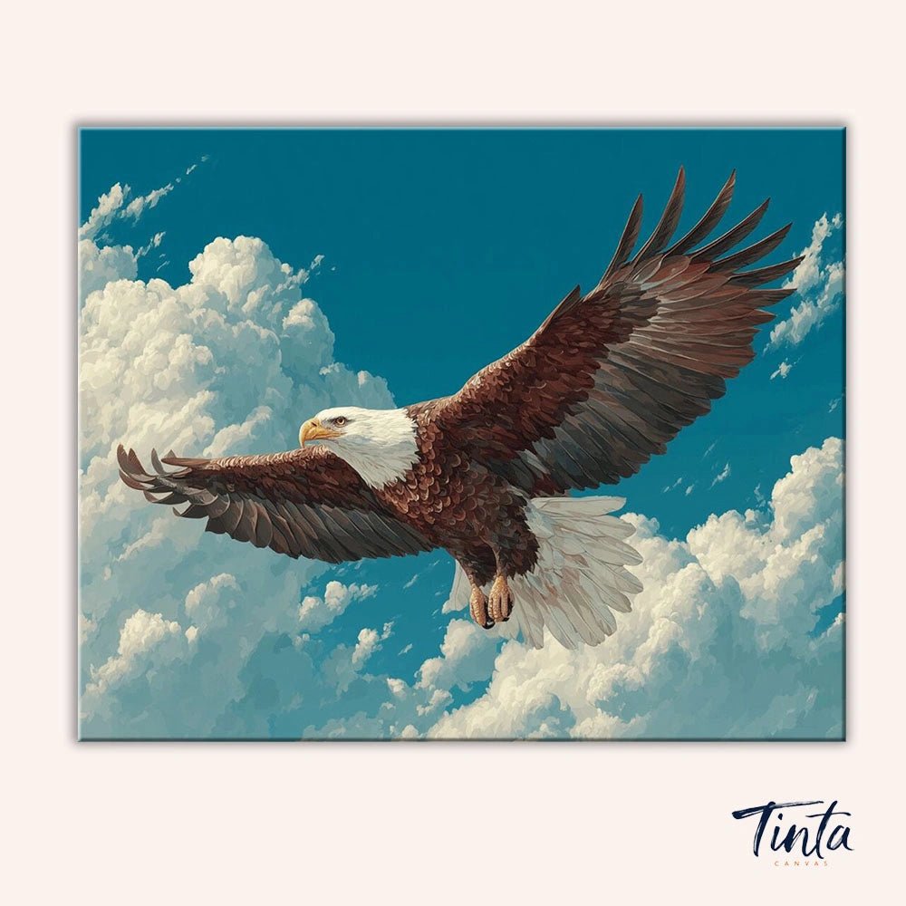 Bald Eagle in Flight paint by numbers kit