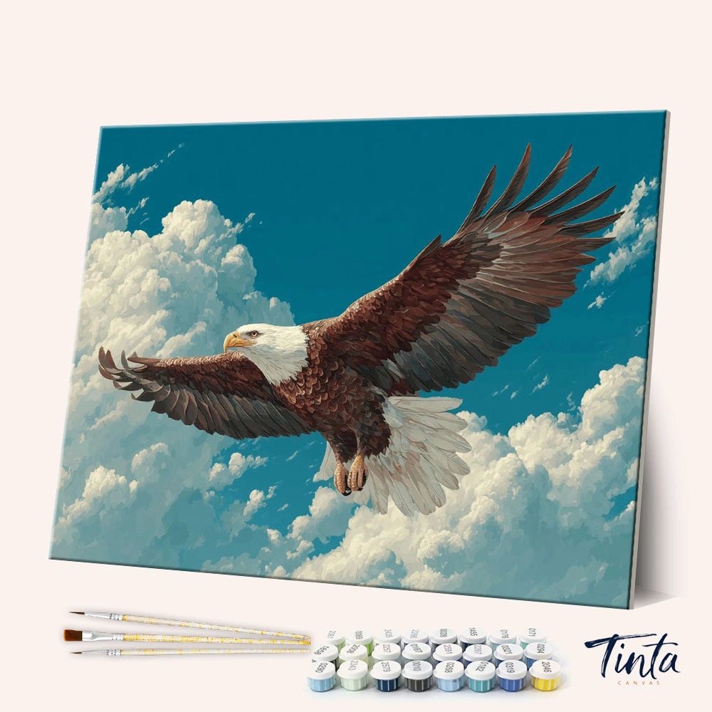 Bald Eagle in Flight paint by numbers kit