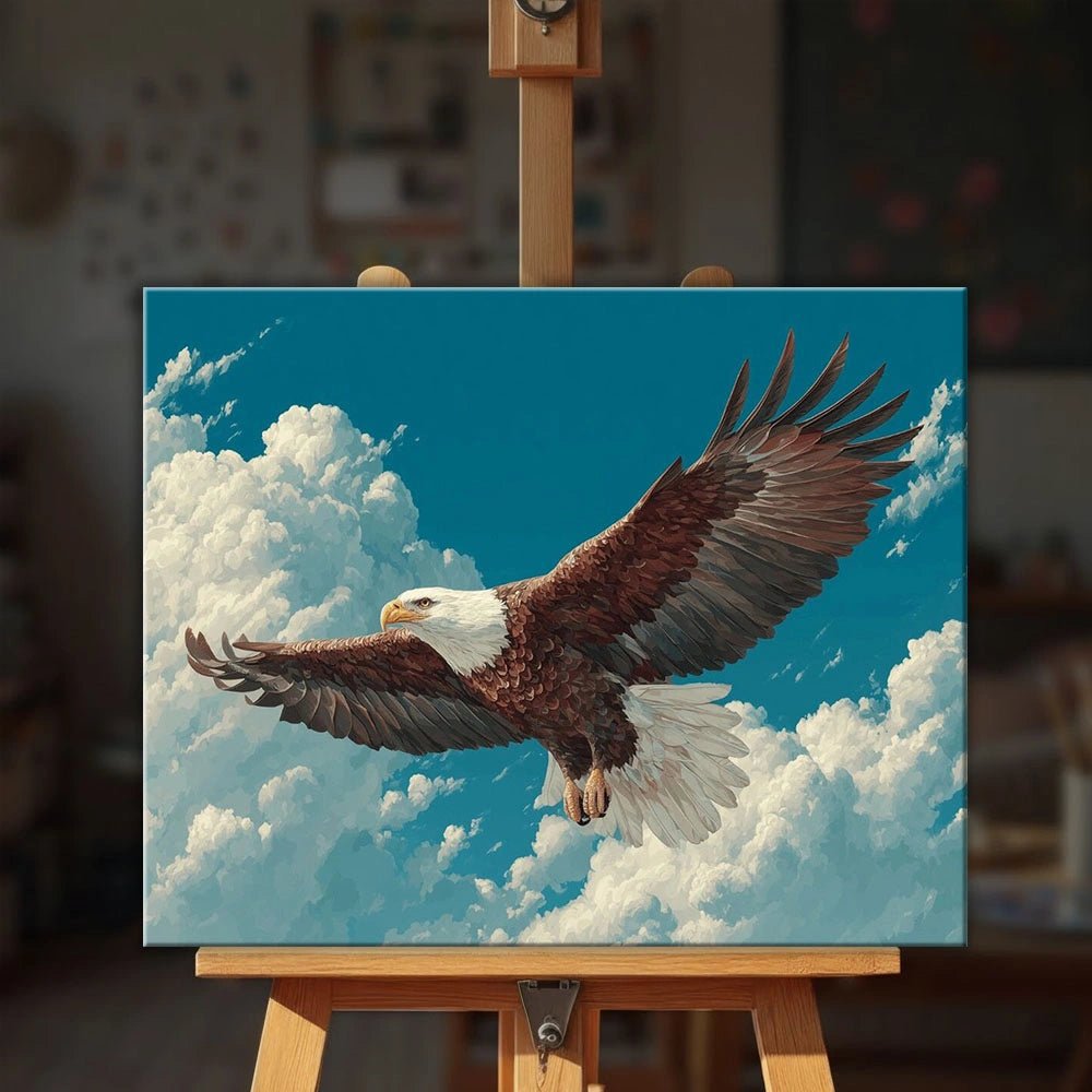 Bald Eagle in Flight paint by numbers kit