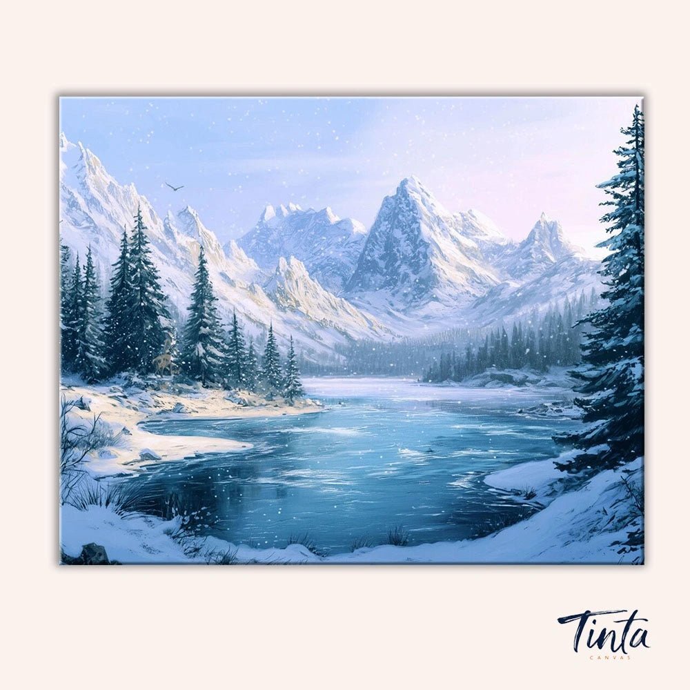 Winter Mountain Stillness paint by numbers kit