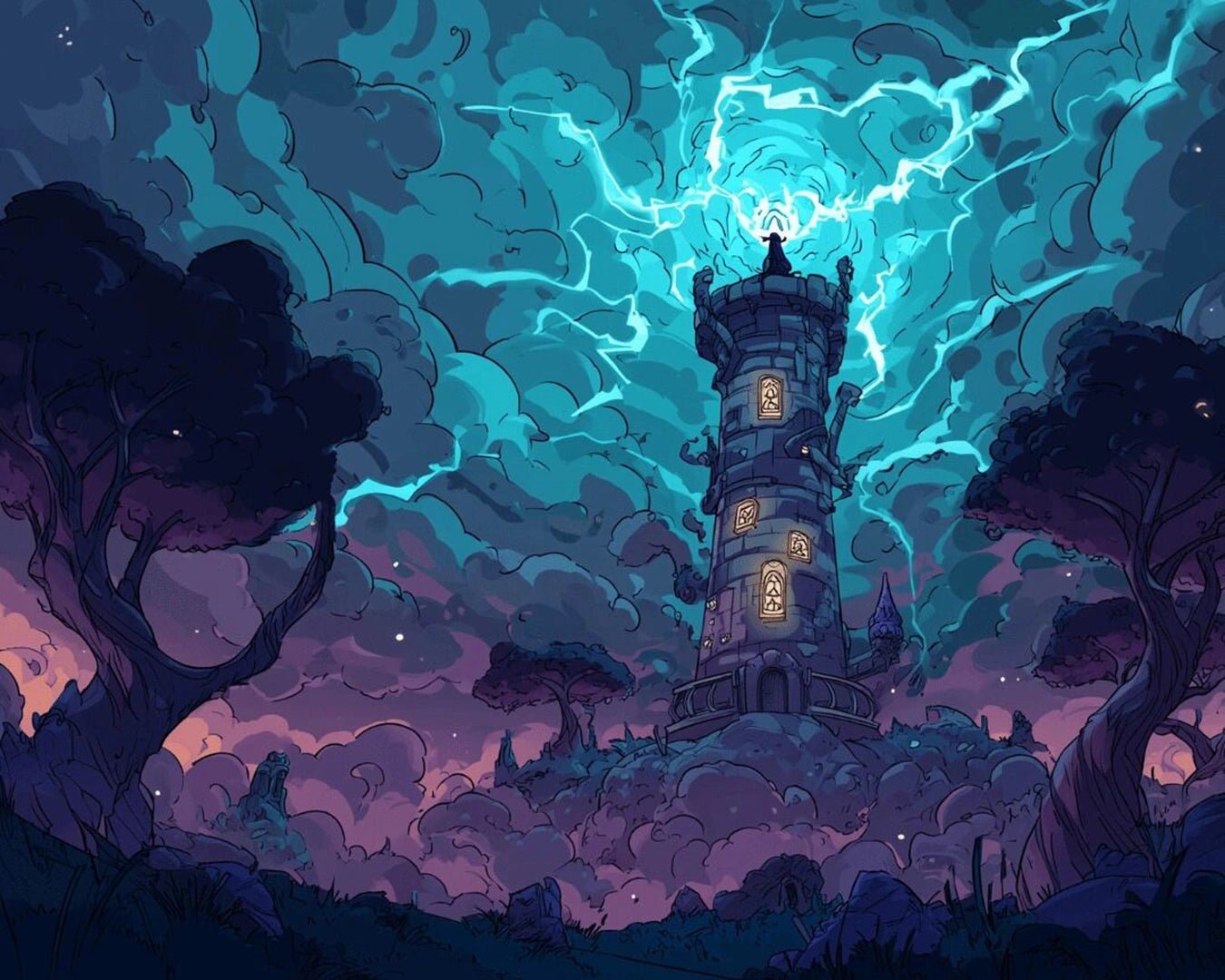 Stormbound Wizard Tower paint by numbers kit