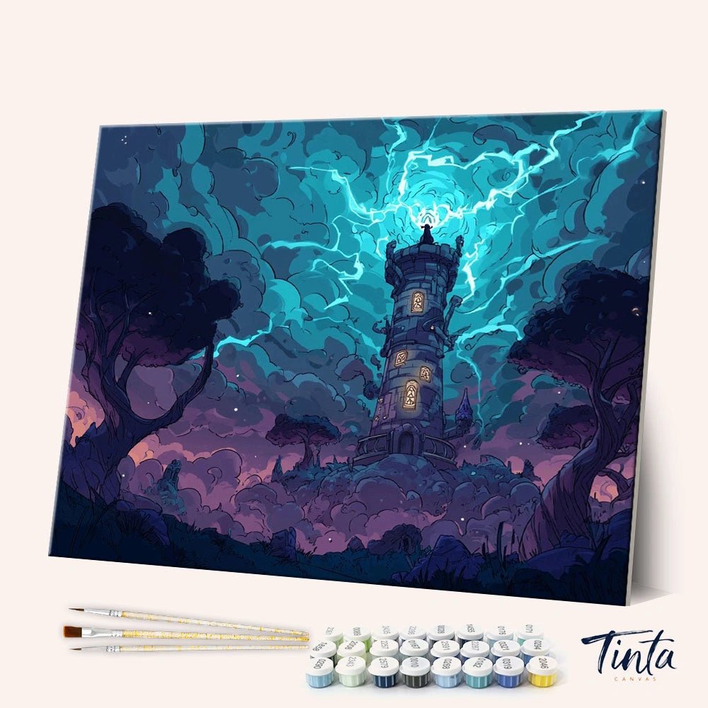 Stormbound Wizard Tower paint by numbers kit