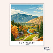 Sun Valley - Travel Poster paint by numbers kit