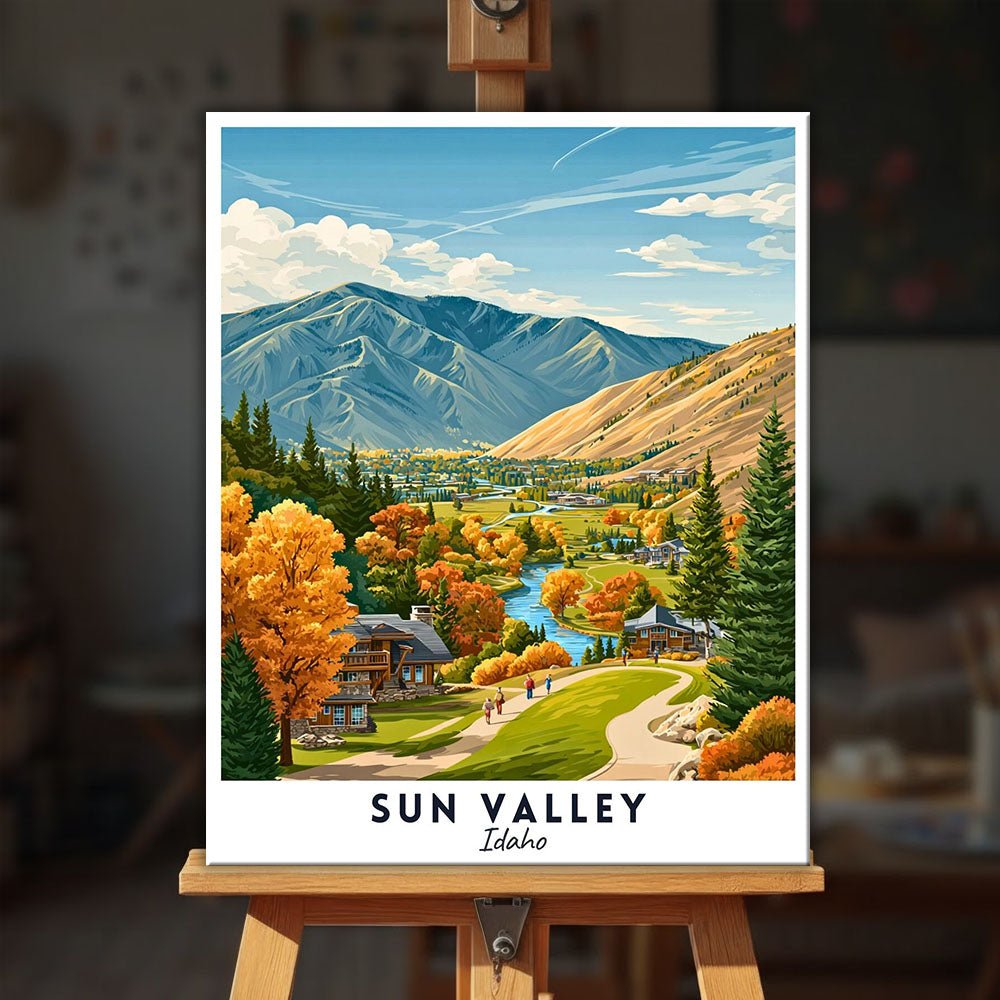 Sun Valley - Travel Poster paint by numbers kit