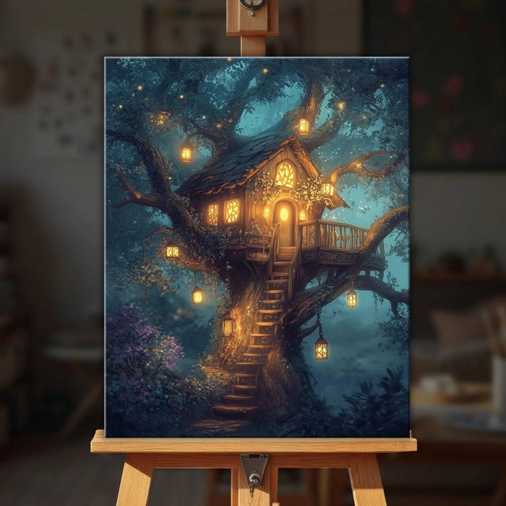 Enchanted Treehouse Glow paint by numbers kit