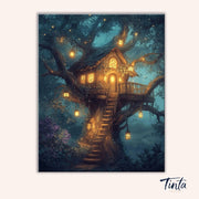 Enchanted Treehouse Glow paint by numbers kit