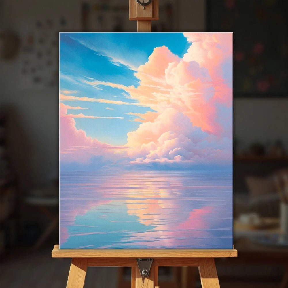 Pastel Sky Reflections paint by numbers kit