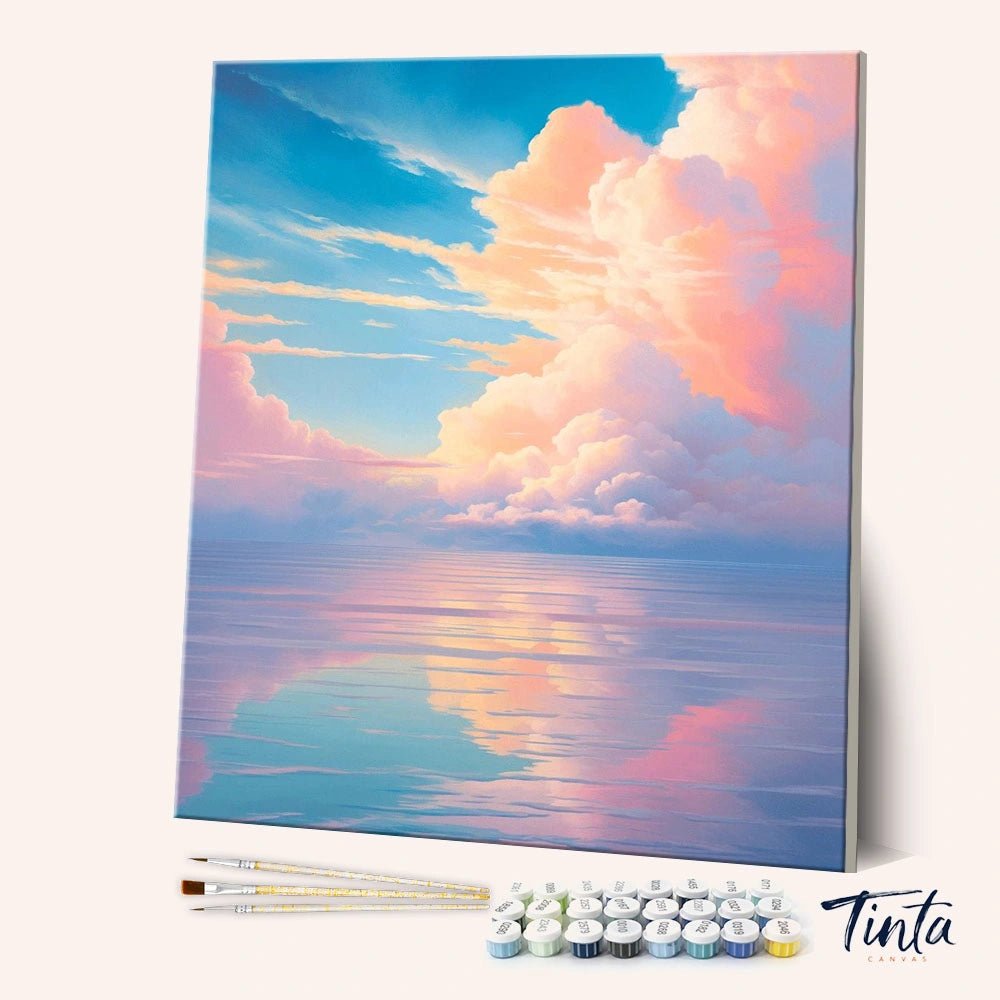 Pastel Sky Reflections paint by numbers kit