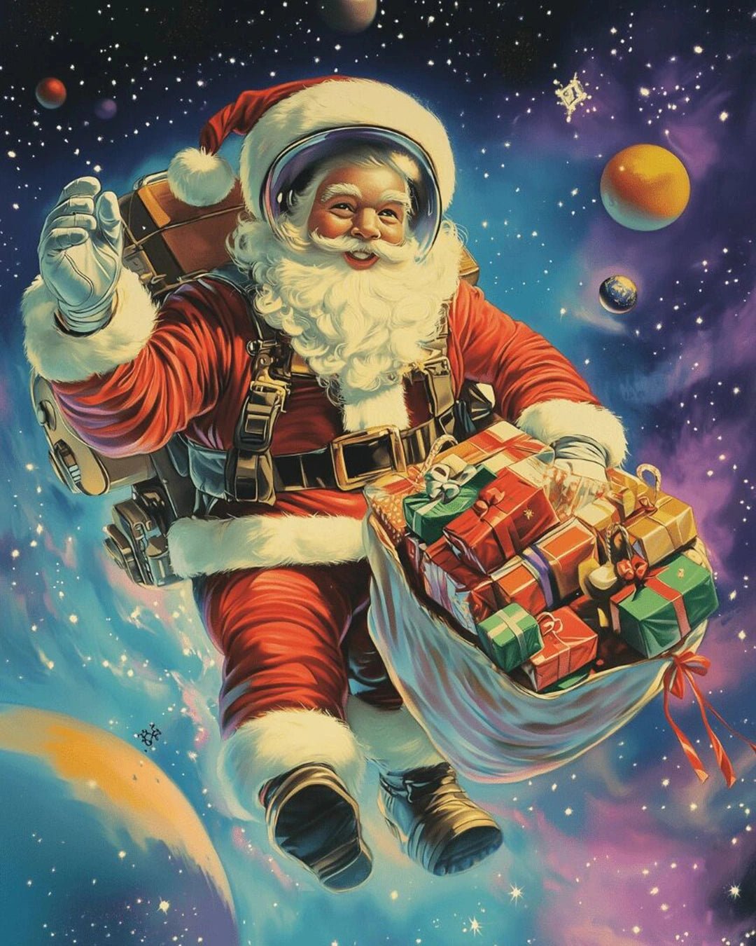 Cosmic Santa Delivery paint by numbers kit