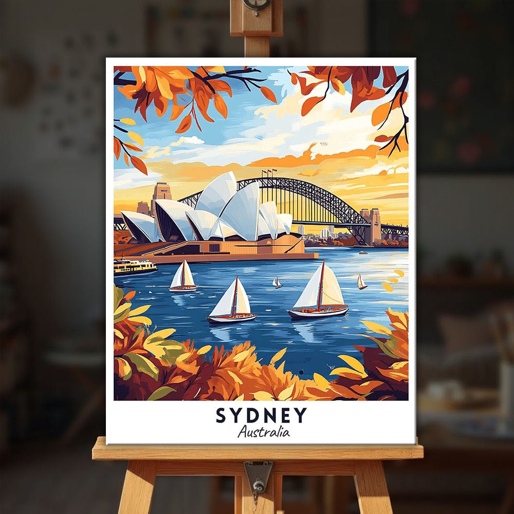 Sydney - Travel Poster paint by numbers kit