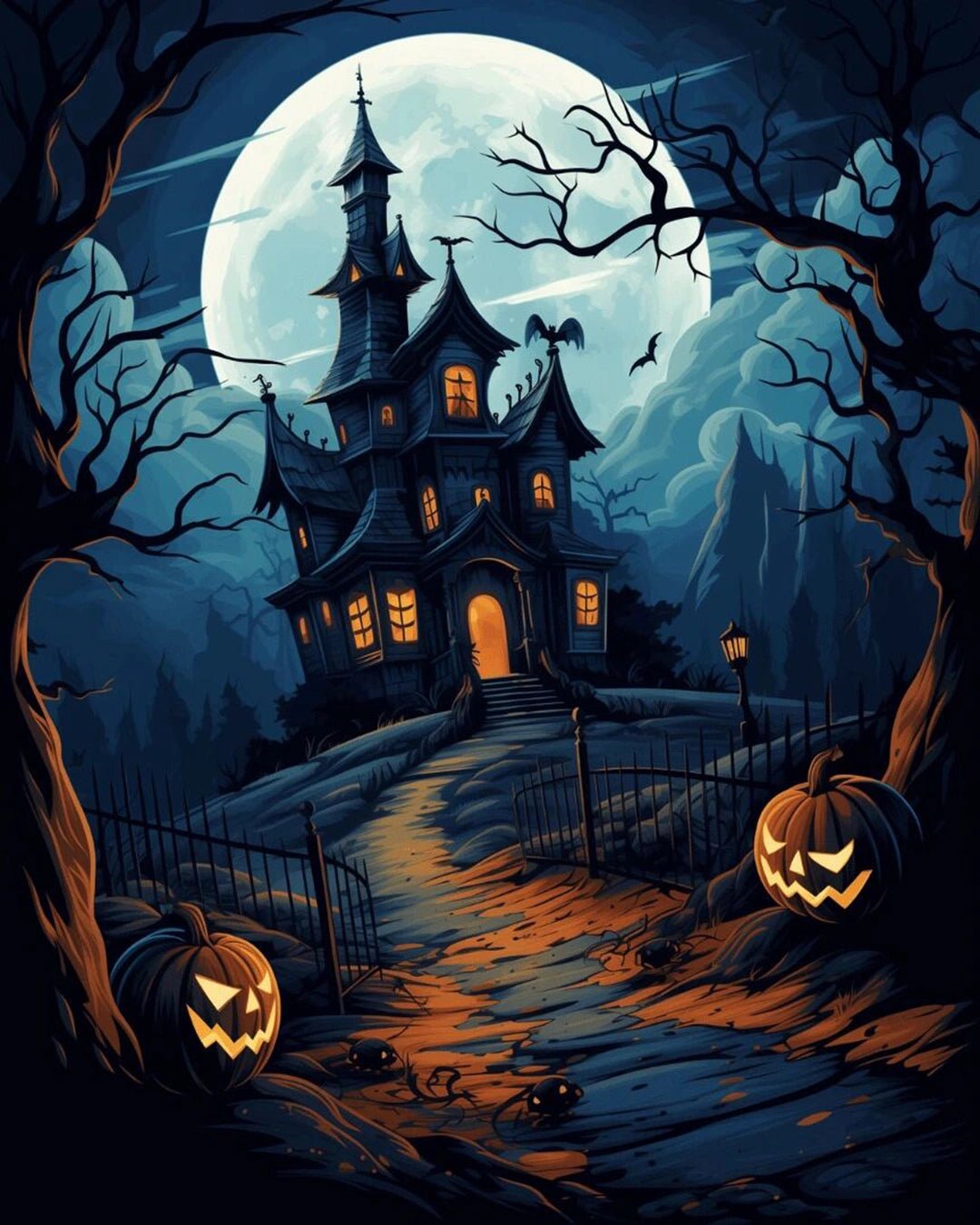 Spooky Halloween paint by numbers kit