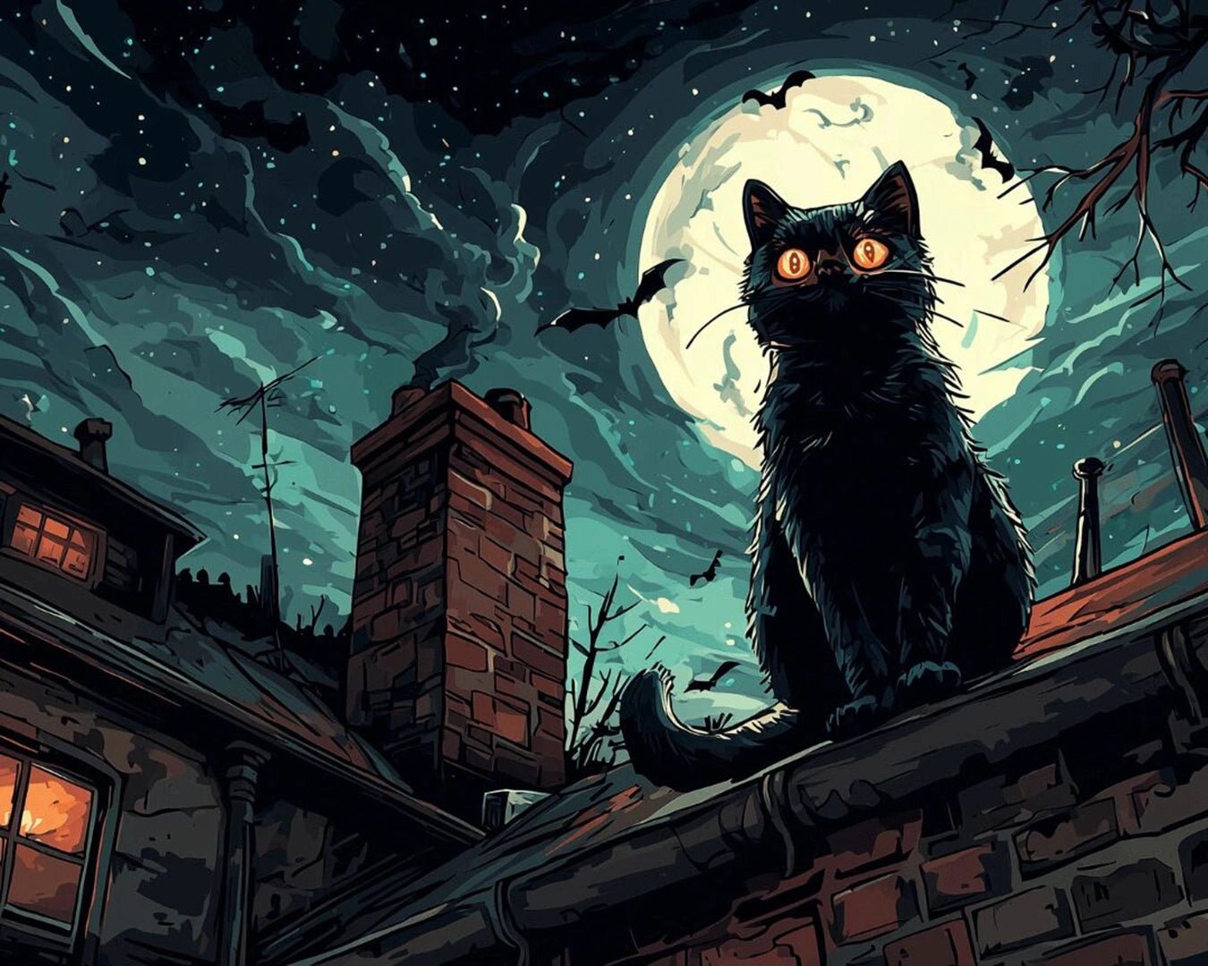 Spooky Paws paint by numbers kit