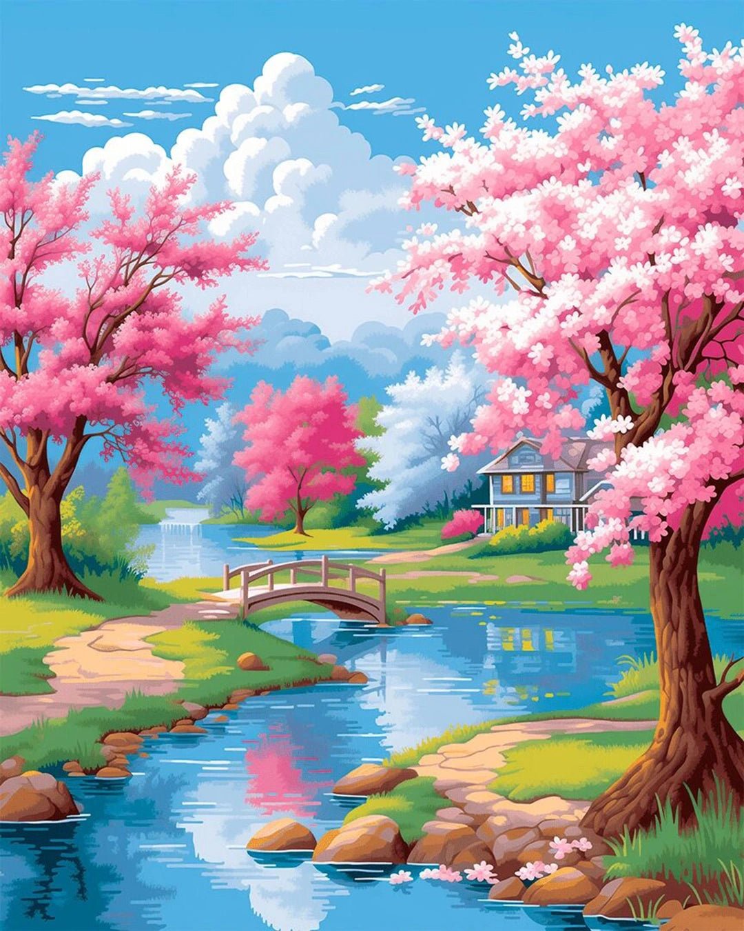 Blossom Creek Haven paint by numbers kit