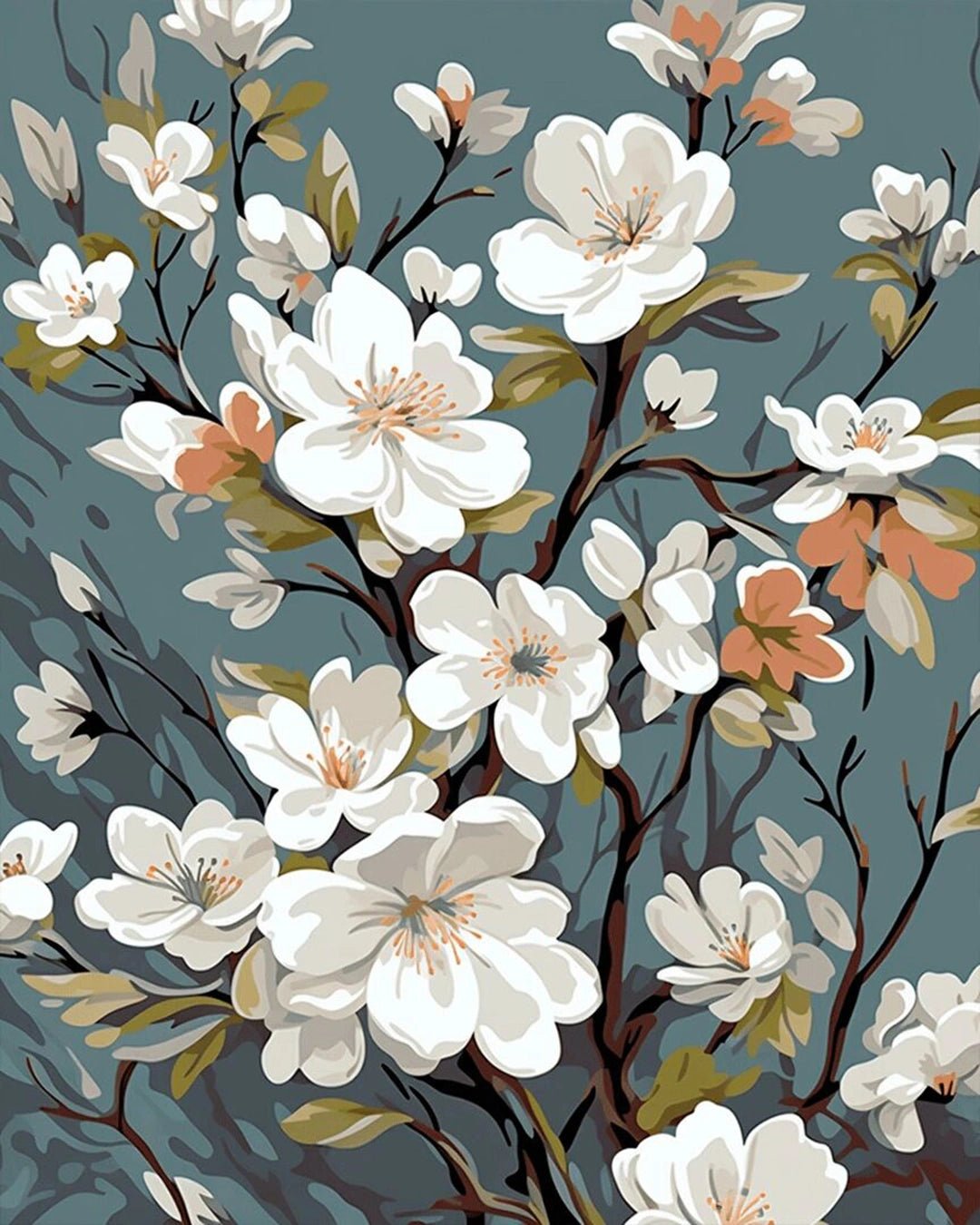 Ivory Bloom Branches paint by numbers kit