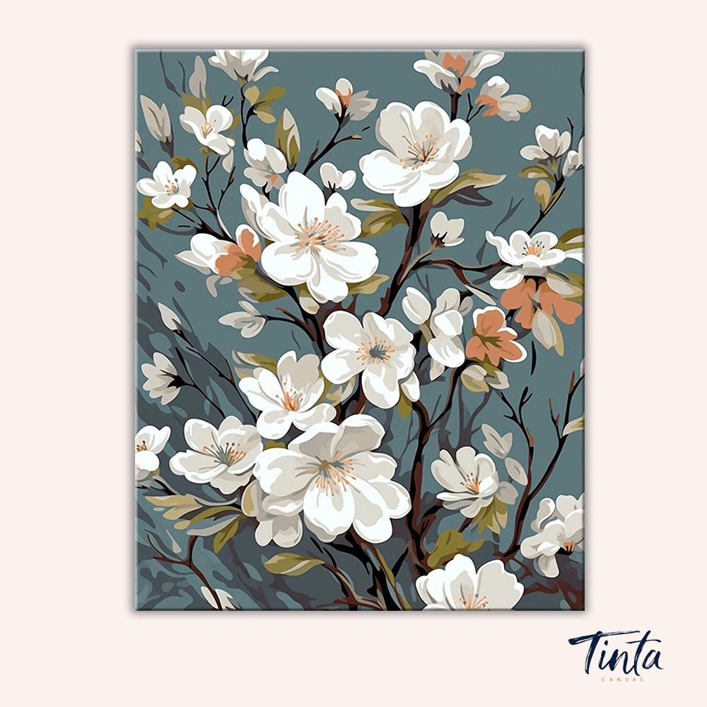 Ivory Bloom Branches paint by numbers kit