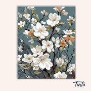 Ivory Bloom Branches paint by numbers kit