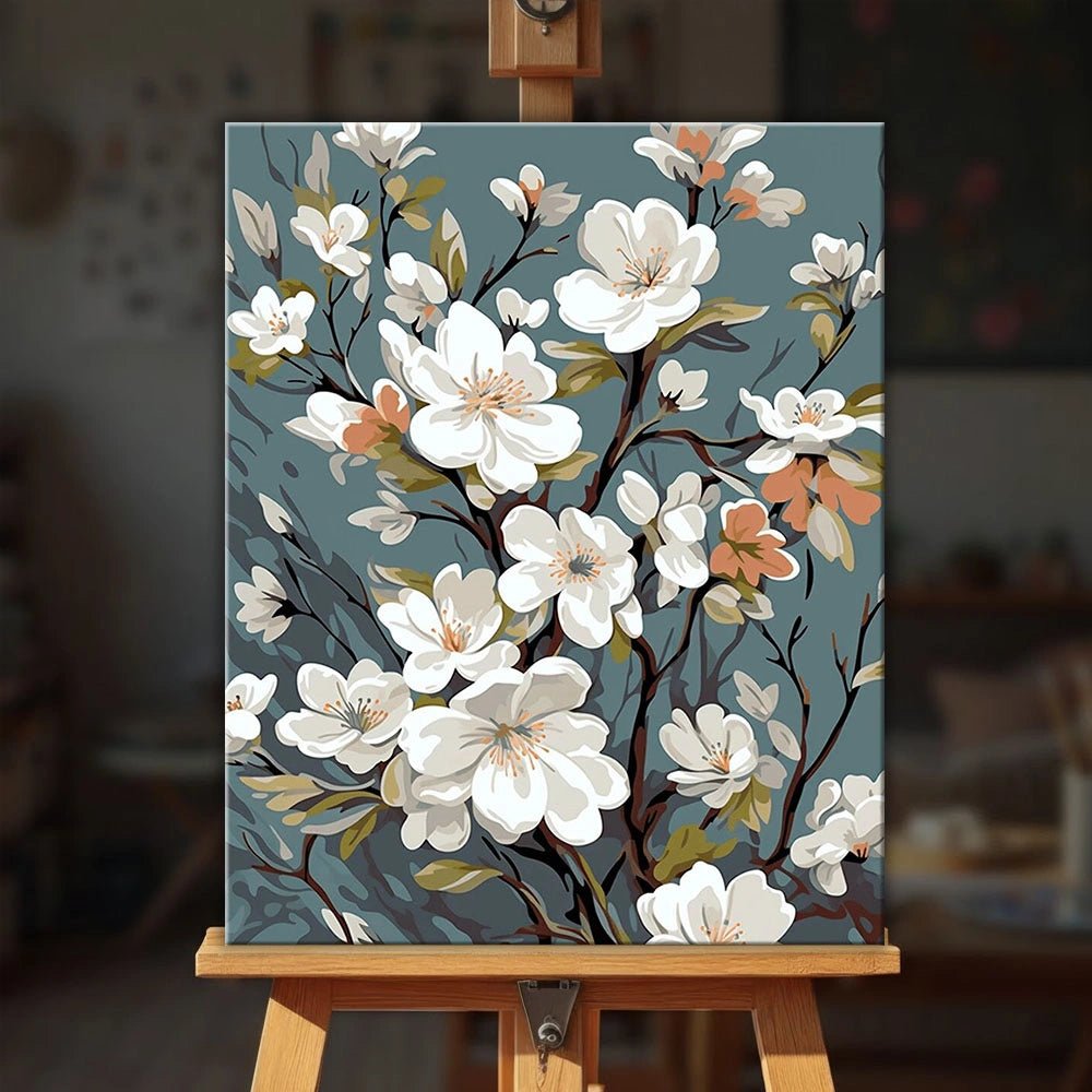 Ivory Bloom Branches paint by numbers kit