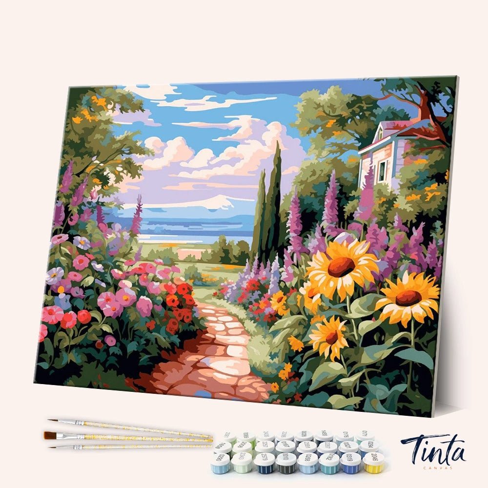 Sunlit Garden Path paint by numbers kit