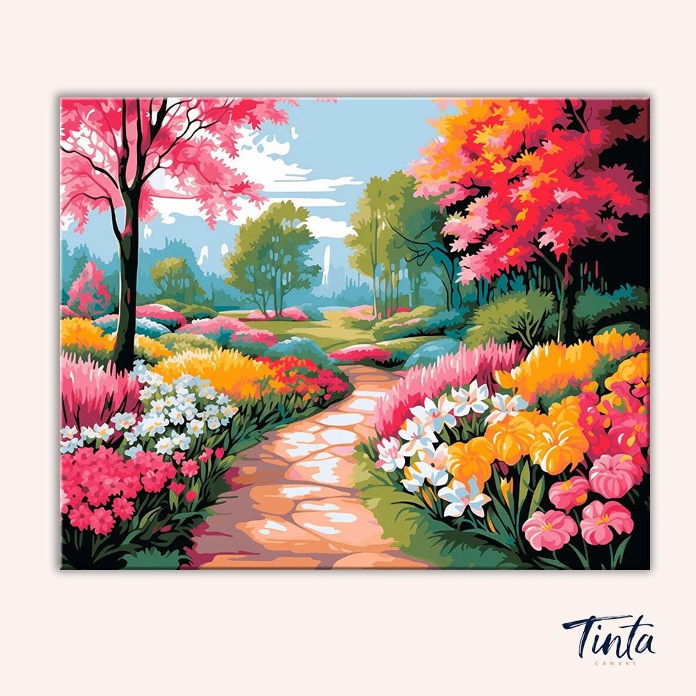 Sunlit Garden Path paint by numbers kit