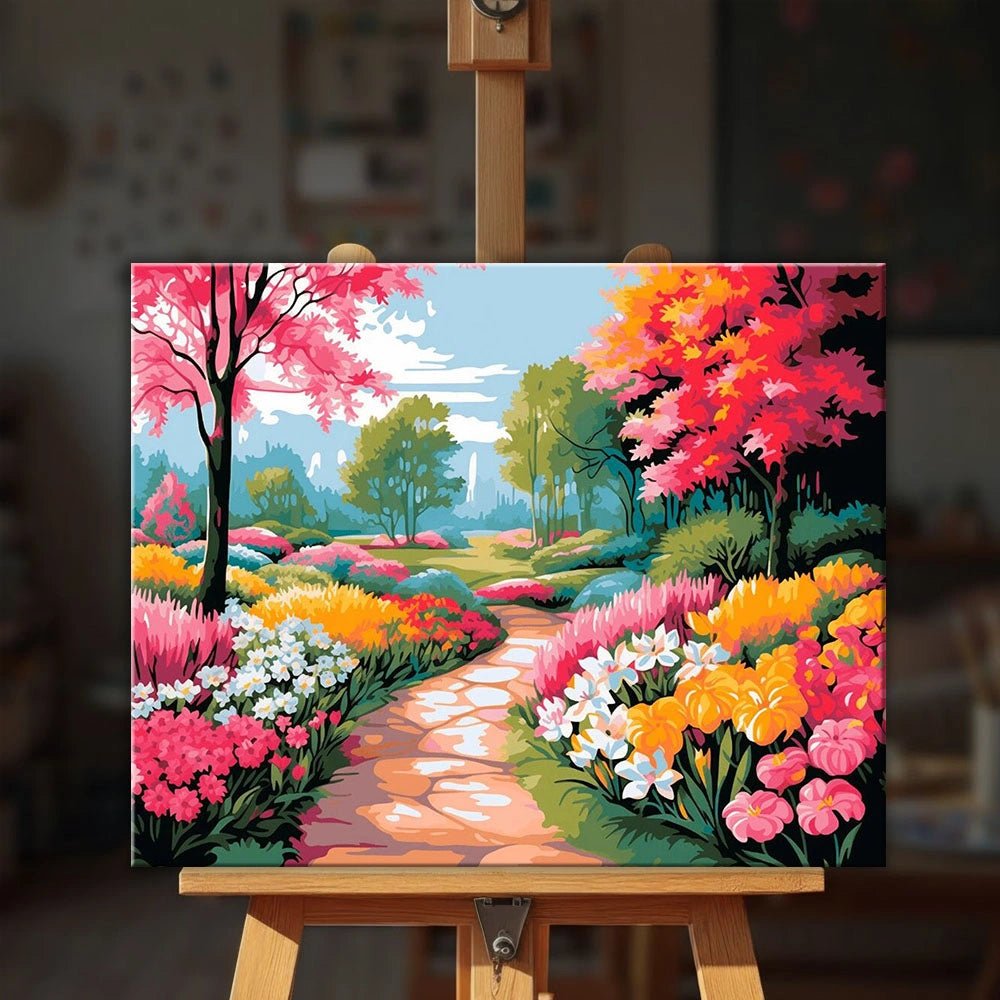 Sunlit Garden Path paint by numbers kit