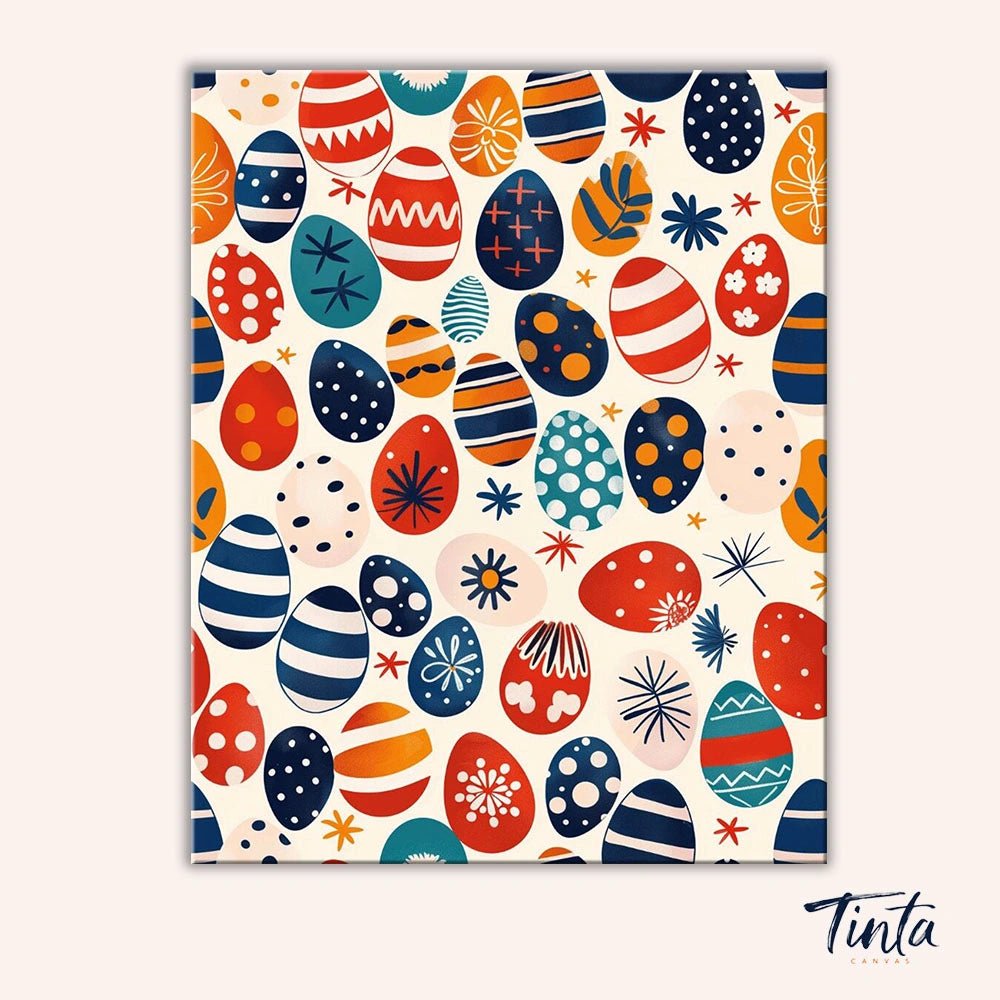 Festive Egg Parade paint by numbers kit