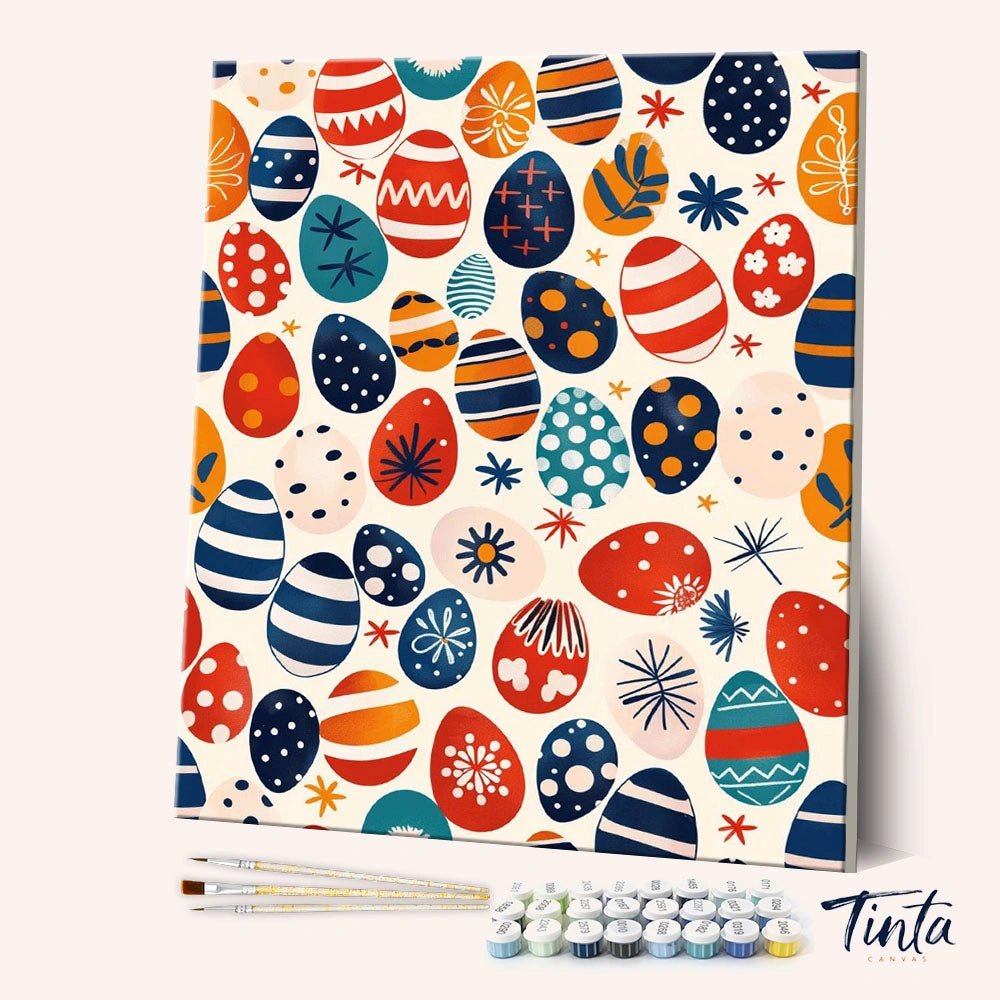 Festive Egg Parade paint by numbers kit