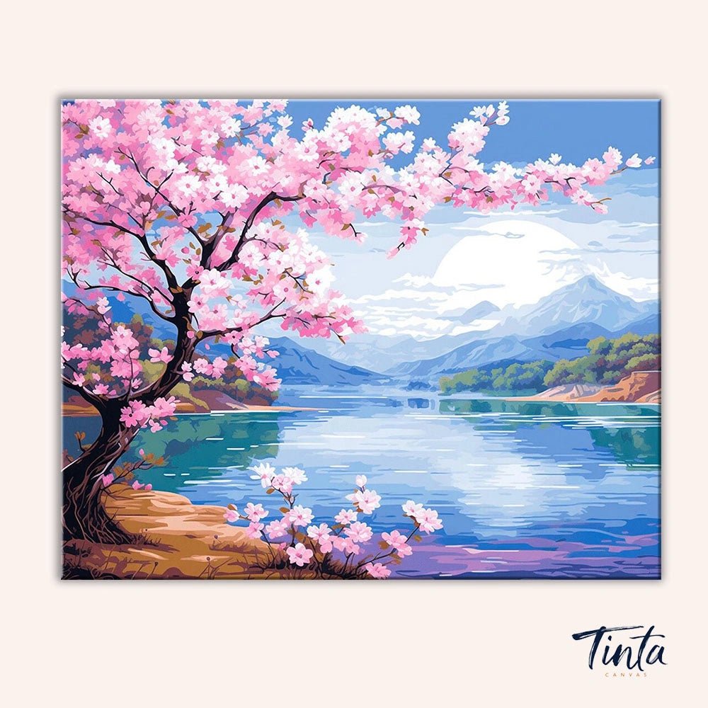 Sakura Lake Calm paint by numbers kit