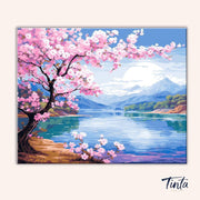 Sakura Lake Calm paint by numbers kit