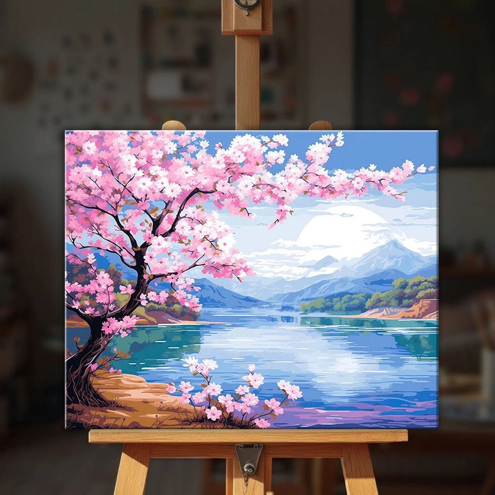 Sakura Lake Calm paint by numbers kit