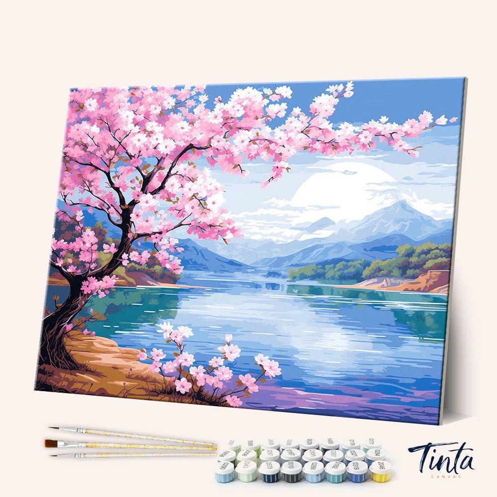 Sakura Lake Calm paint by numbers kit