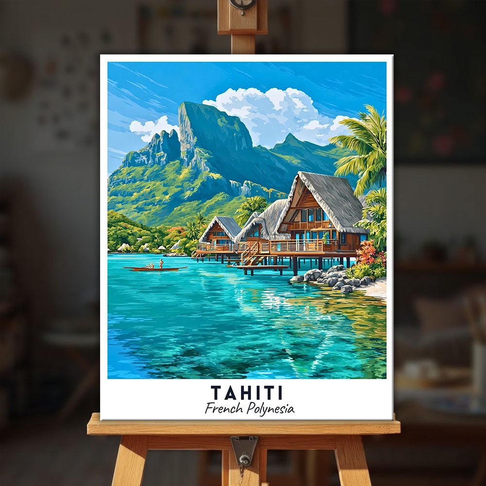 Tahiti - Travel Poster paint by numbers kit