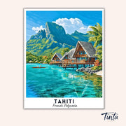 Tahiti - Travel Poster paint by numbers kit