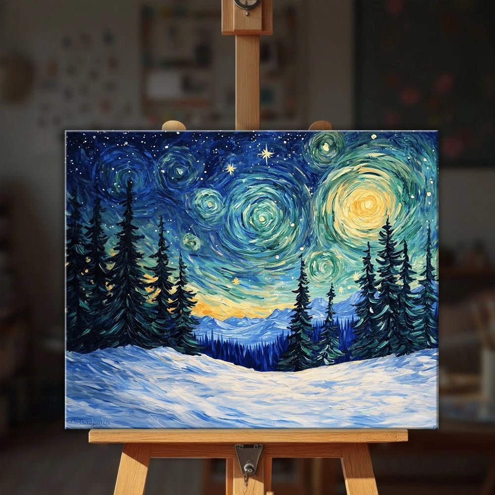 Winter Starry Silence paint by numbers kit
