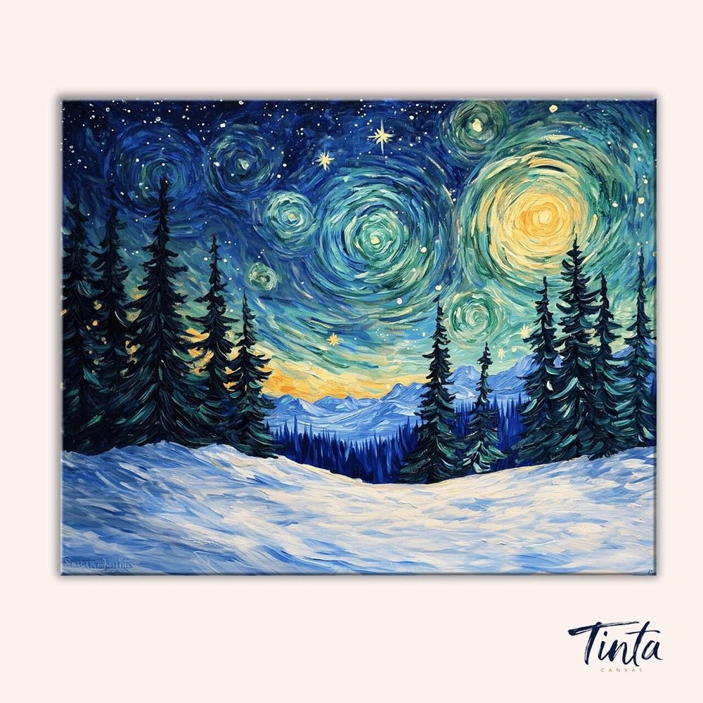 Winter Starry Silence paint by numbers kit