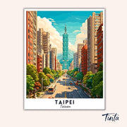 Taipei - Travel Poster paint by numbers kit