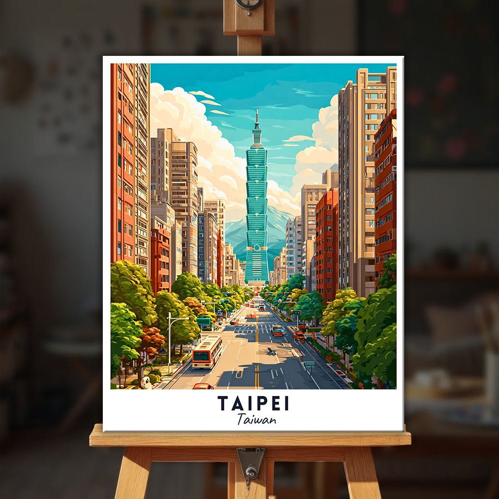 Taipei - Travel Poster paint by numbers kit