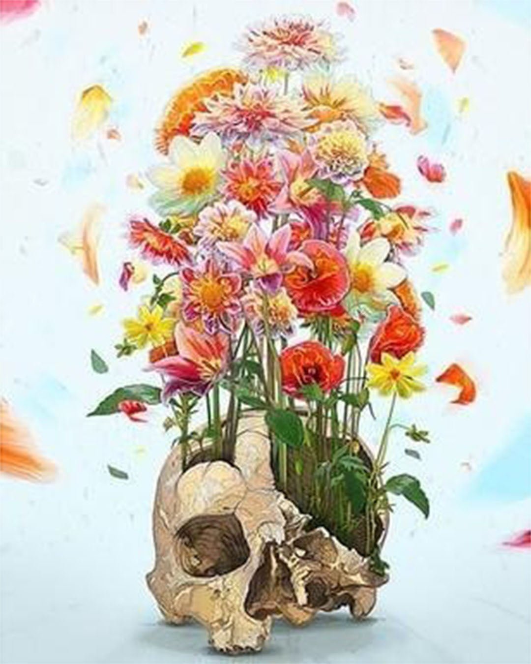 Skull Of Flowers paint by numbers kit